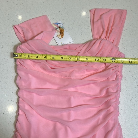 PRETTY GARDEN Off The Shoulder Ruched Bodycon Dresses Sleeveless Midi Dress - Picture 11 of 13